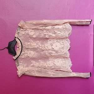 Urban outfitters nude lace shirt